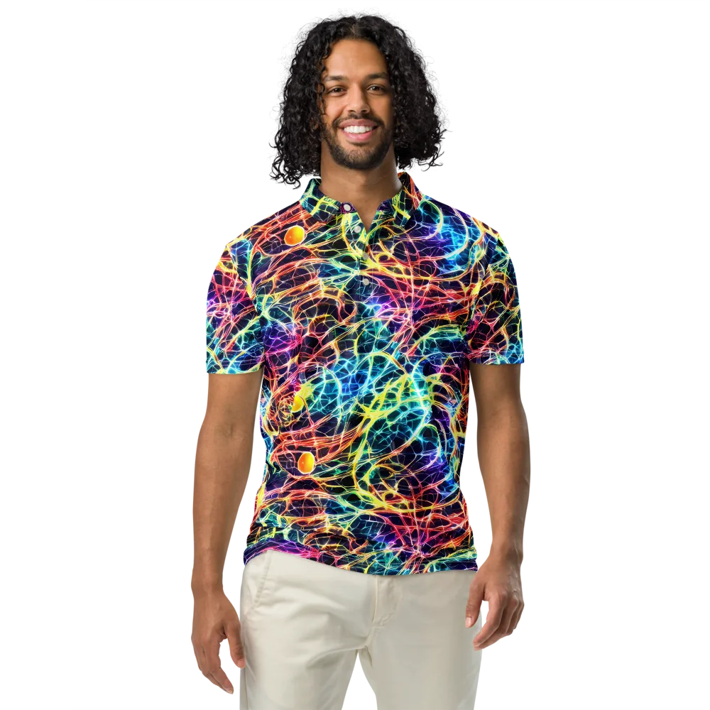 Prismatic Synapse on Men's Slim Fit Polo Shirt — Front