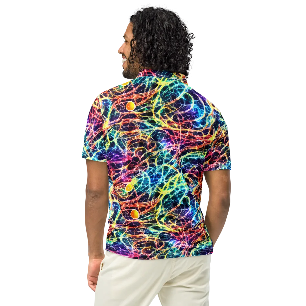 Prismatic Synapse on Men's Slim Fit Polo Shirt — Back