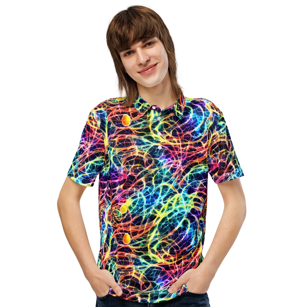 Prismatic Synapse on Men's Slim Fit Polo Shirt — Front