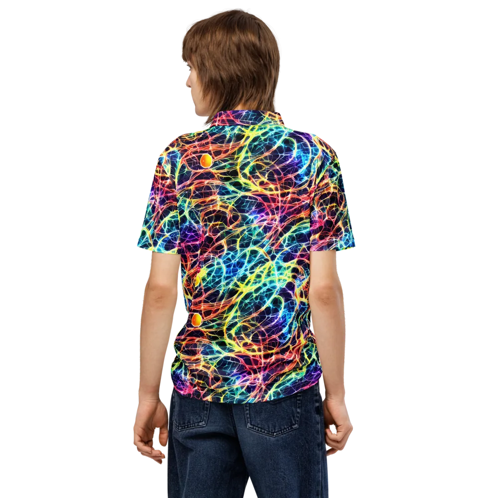 Prismatic Synapse on Men's Slim Fit Polo Shirt — Back