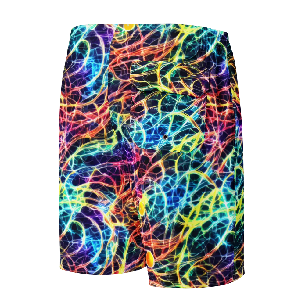 Prismatic Synapse on Men's Board Shorts — Back