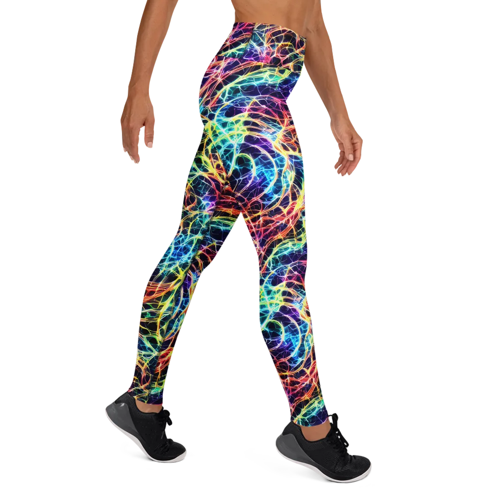 Prismatic Synapse on Yoga Leggings — Right