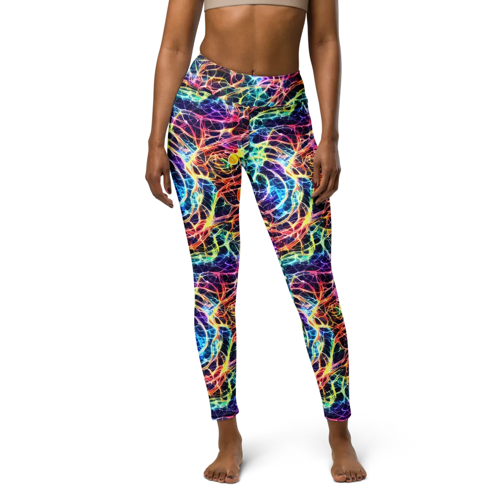 Prismatic Synapse on Yoga Leggings — Front