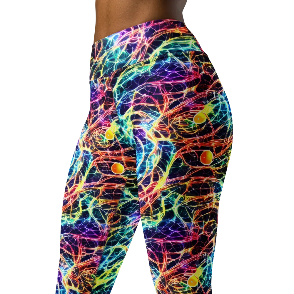 Prismatic Synapse on Yoga Leggings — Left Front