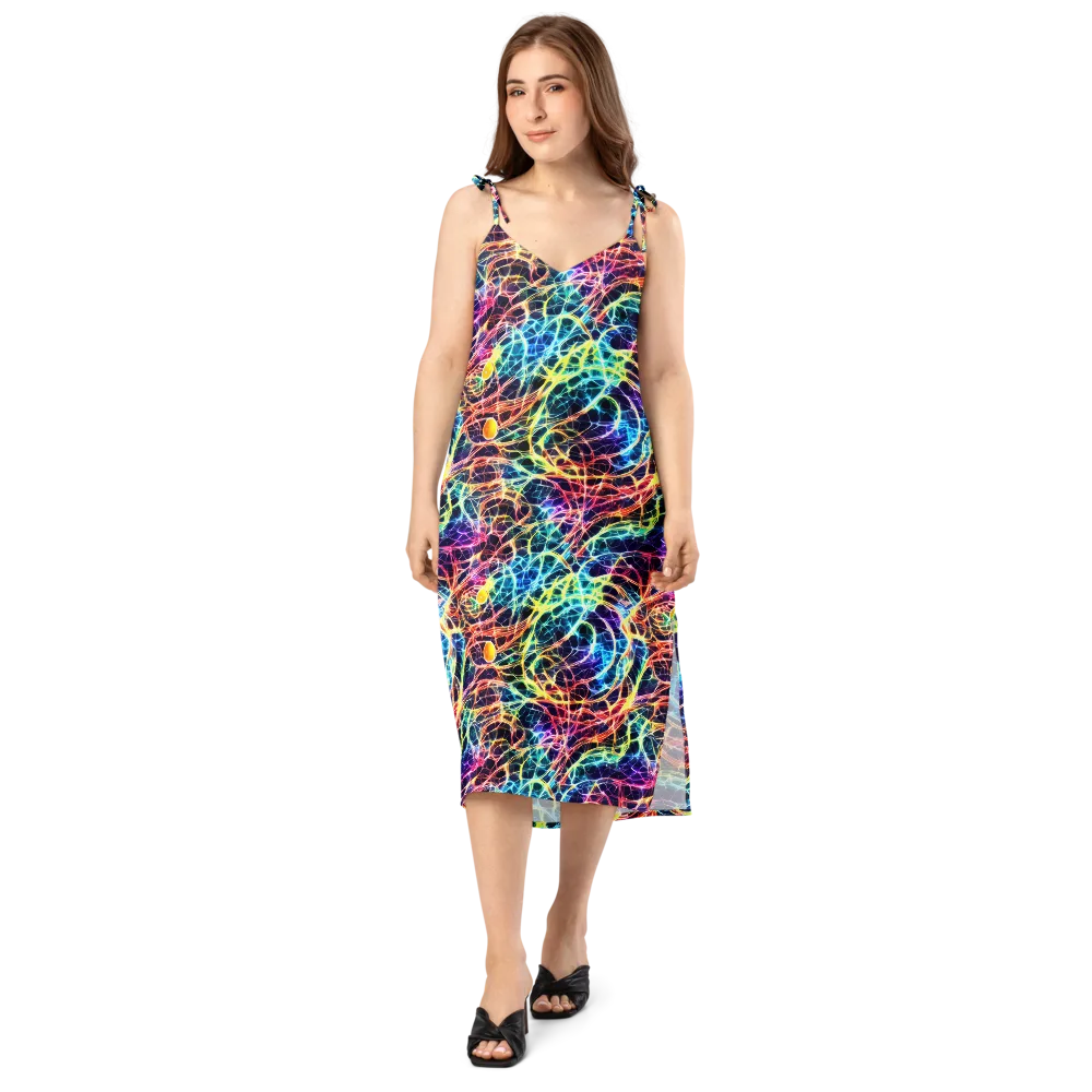 Prismatic Synapse on Slip Dress — Front