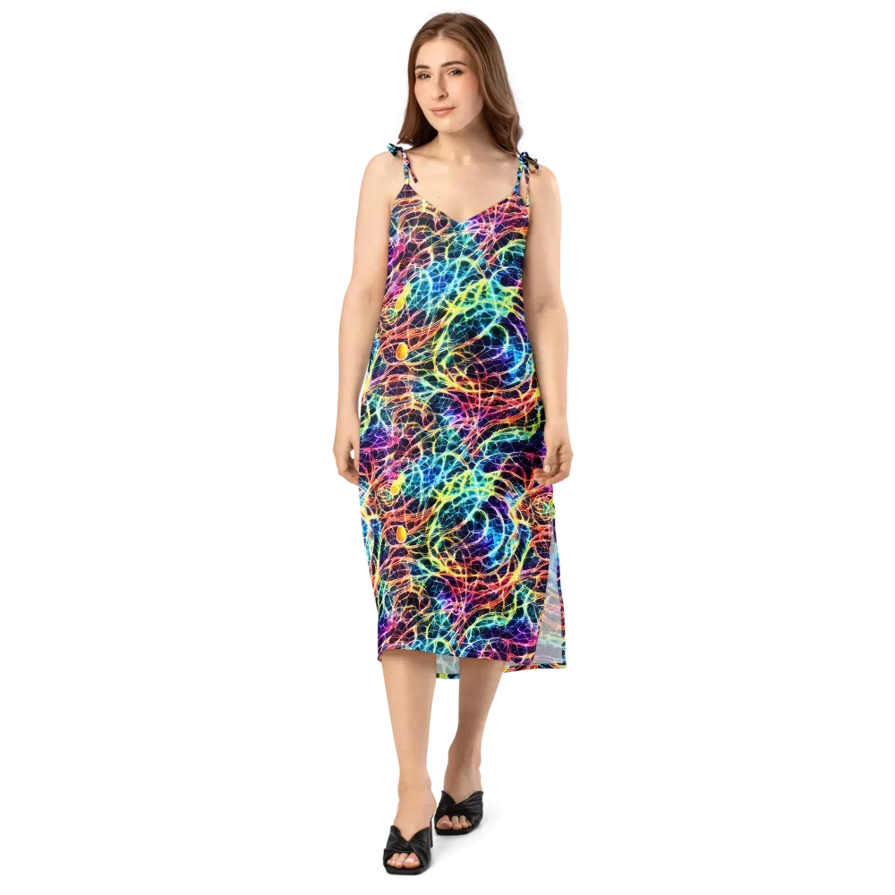 Prismatic Synapse on Slip Dress — Front