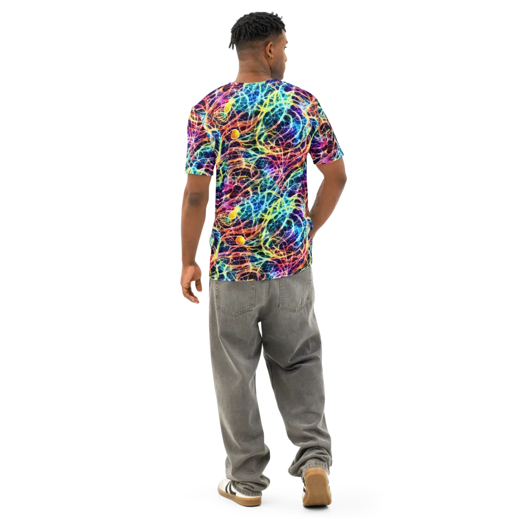 Prismatic Synapse on Men's Cotton Crew Neck T-Shirt — Back