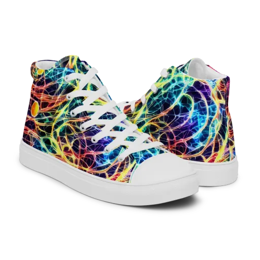 Prismatic Synapse on a Men's High Top Canvas Shoes