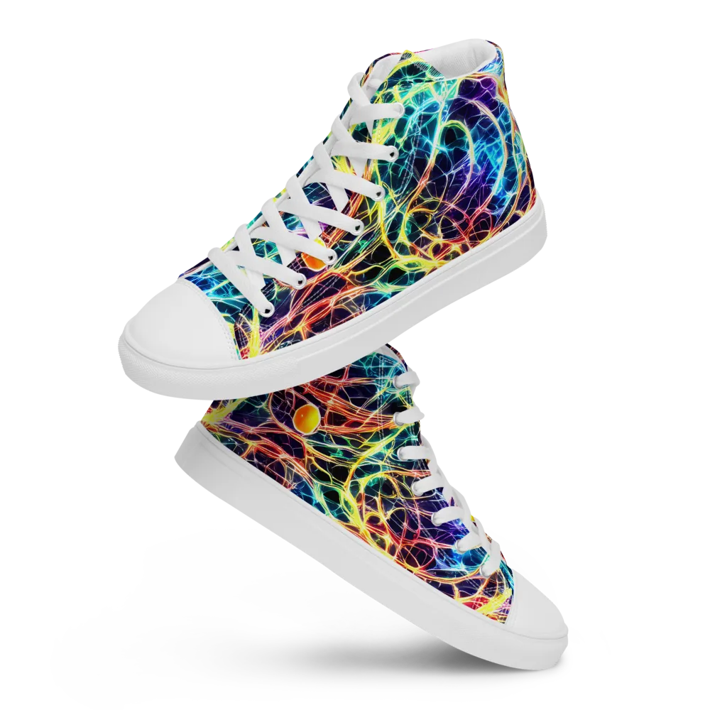 Prismatic Synapse on Men's High Top Canvas Shoes — Front