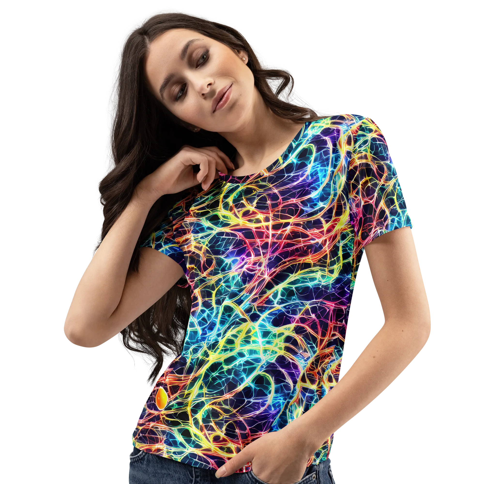 Prismatic Synapse on Women's Crew Neck T-Shirt — Left Front