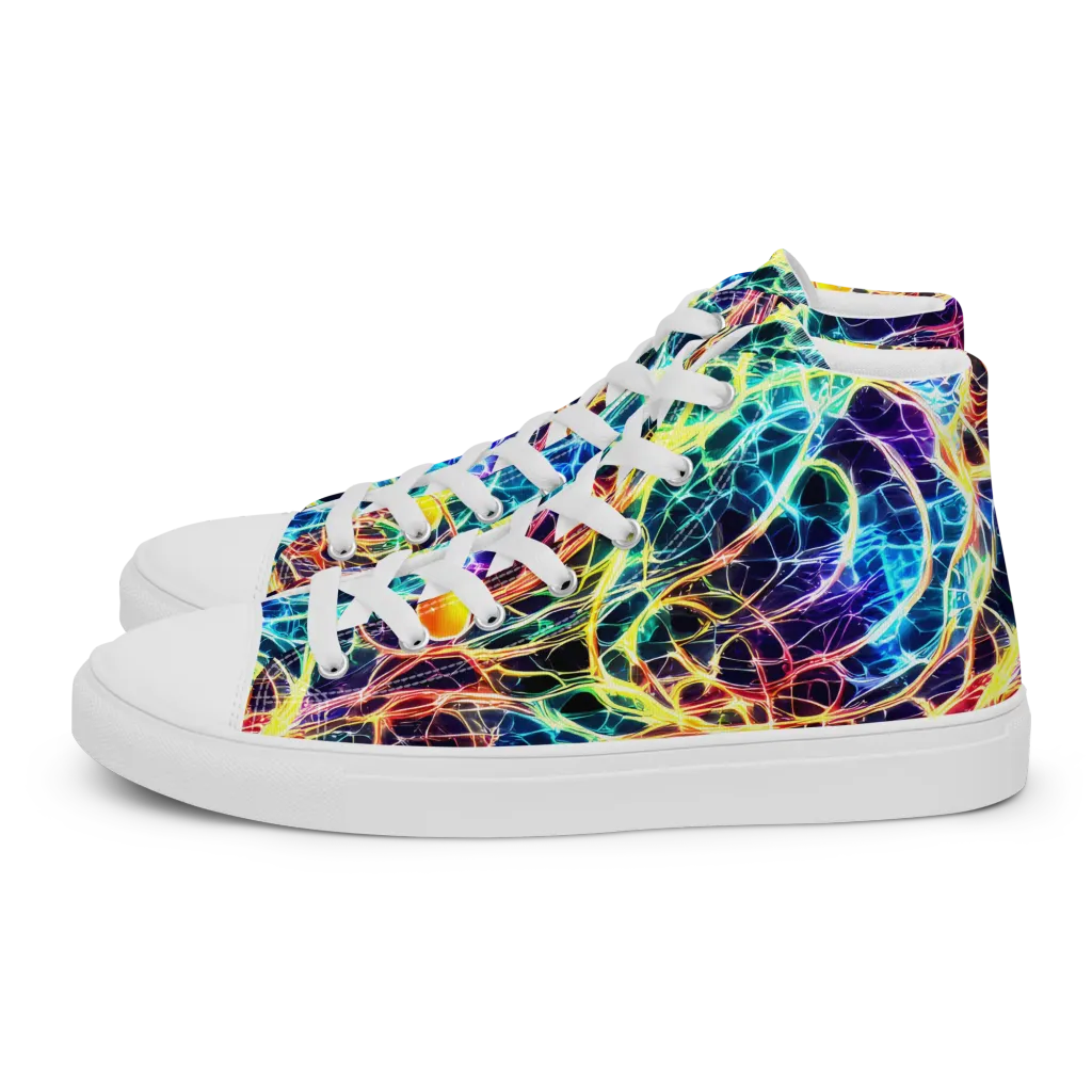 Prismatic Synapse on Women's High Top Canvas Shoes — Left