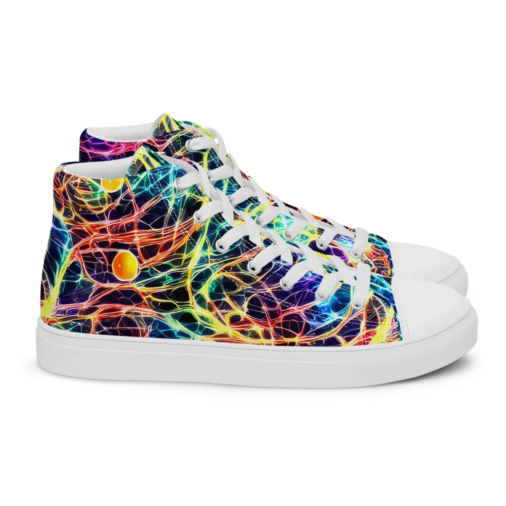 Prismatic Synapse on Women's High Top Canvas Shoes — Right