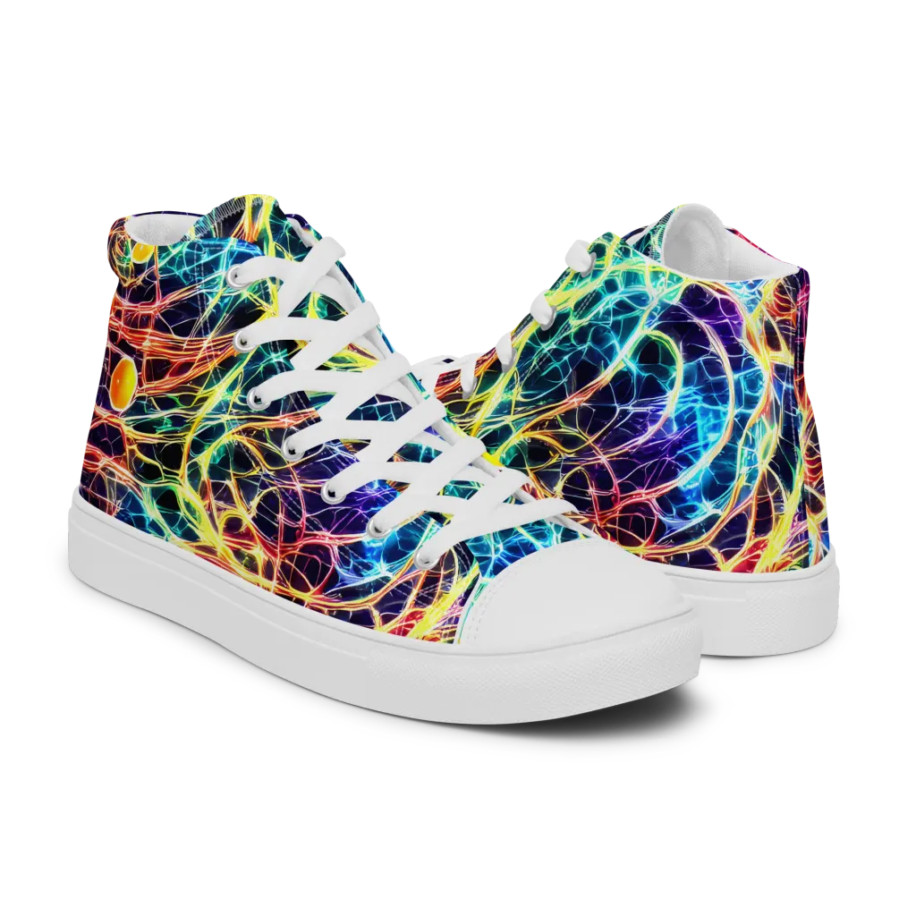 Prismatic Synapse on Women's High Top Canvas Shoes — Right