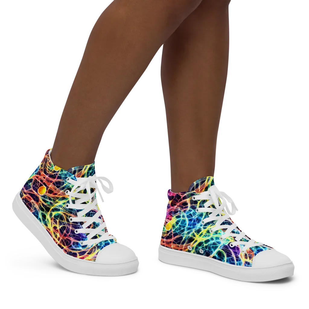 Prismatic Synapse on Women's High Top Canvas Shoes — Right