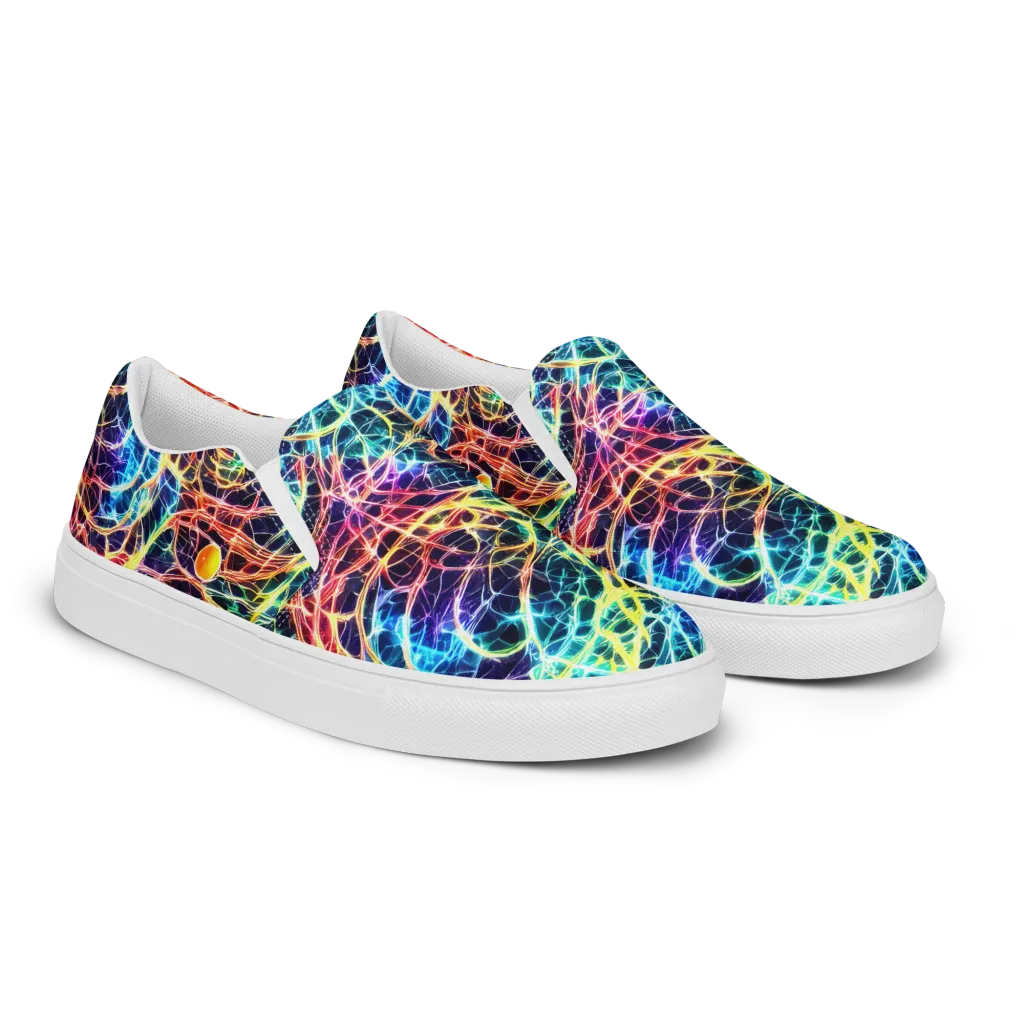 Prismatic Synapse on Men's Slip-On Canvas Shoes — Right Front
