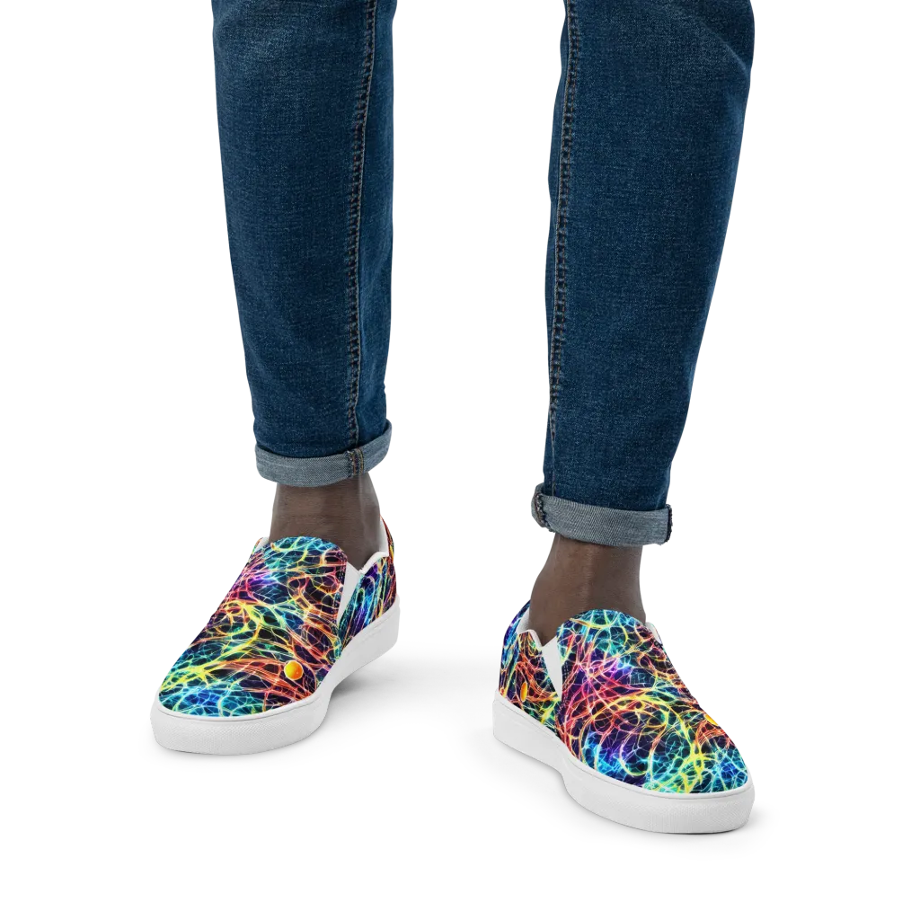 Prismatic Synapse on Men's Slip-On Canvas Shoes — Front