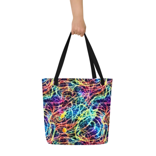 Prismatic Synapse on a Large Tote Bag W/ Pocket