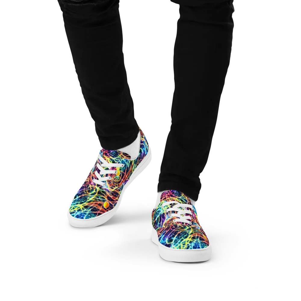 Prismatic Synapse on Men's Lace-Up Canvas Shoes — Front