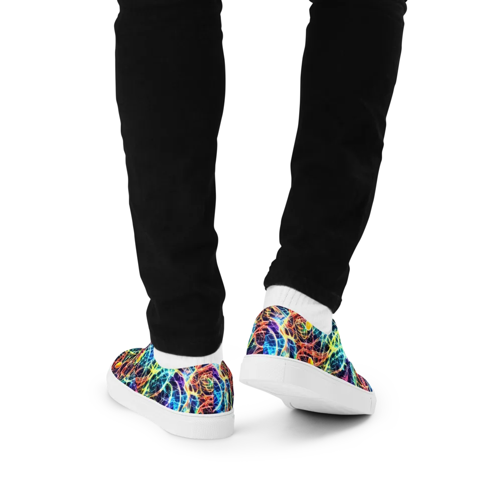 Prismatic Synapse on Men's Lace-Up Canvas Shoes — Back