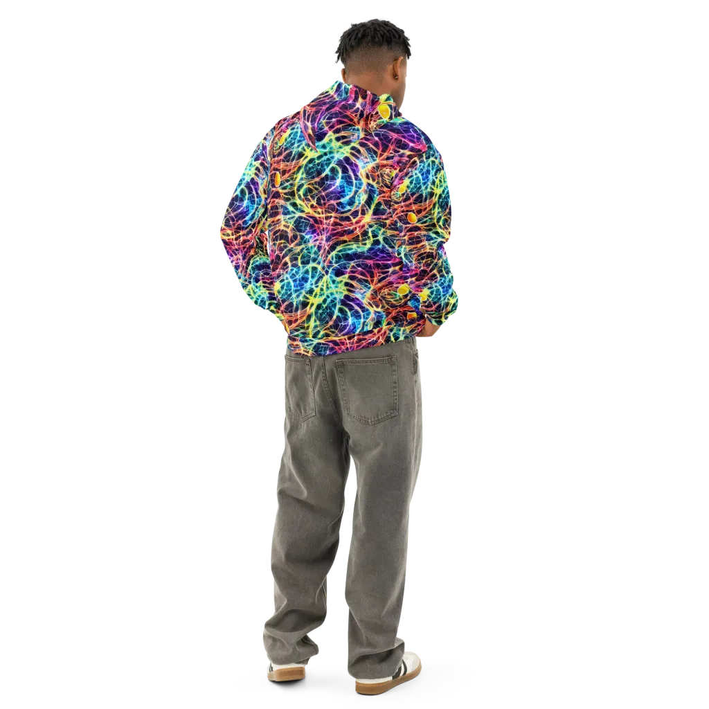 Prismatic Synapse on Cotton Hoodie — Back