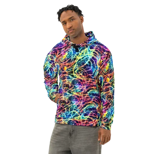 Prismatic Synapse on a Cotton Hoodie