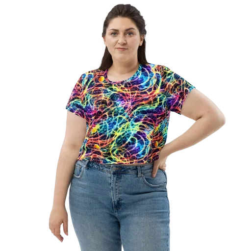 Prismatic Synapse on a Crop Tee