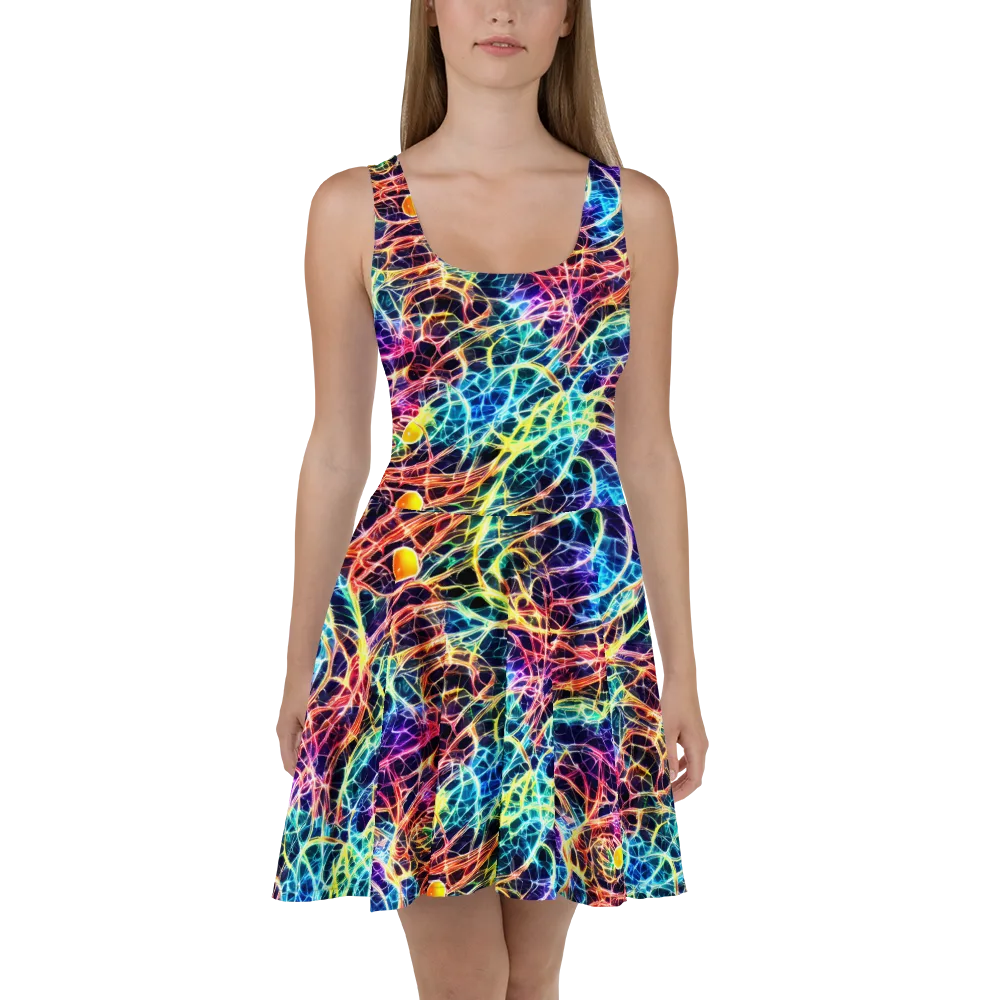 Prismatic Synapse on Skater Dress — Front