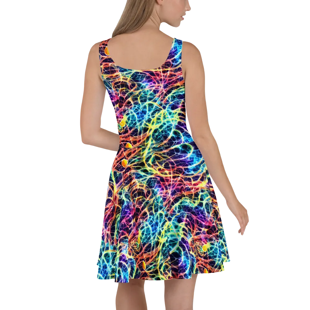 Prismatic Synapse on Skater Dress — Back