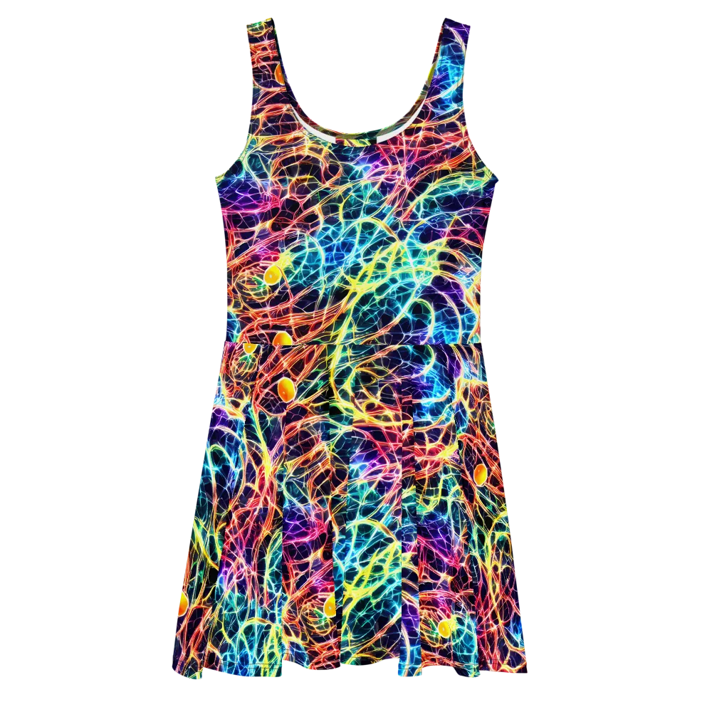 Prismatic Synapse on Skater Dress — Front