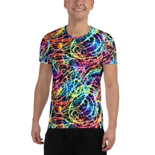 Prismatic Synapse on a Men's Athletic T-Shirt