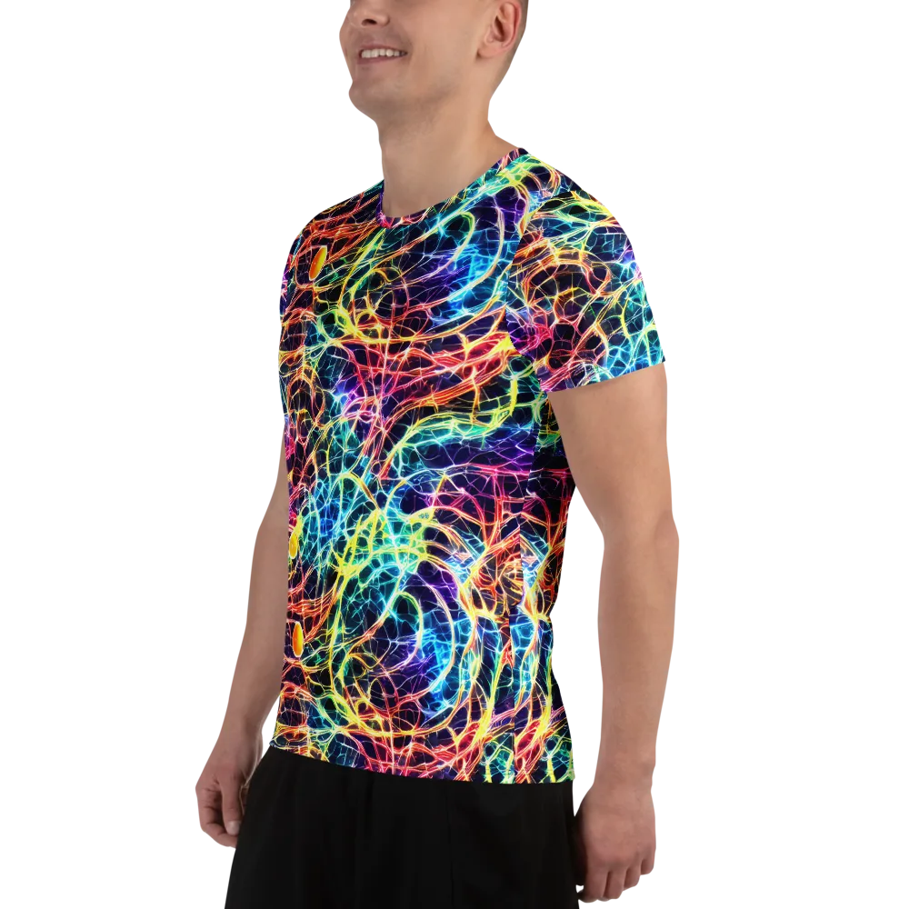 Prismatic Synapse on Men's Athletic T-Shirt — Left