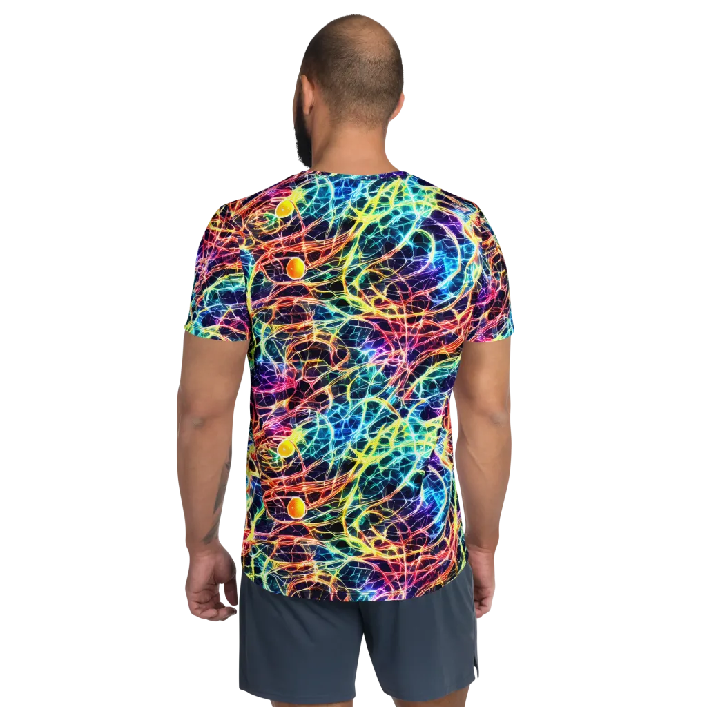 Prismatic Synapse on Men's Athletic T-Shirt — Back
