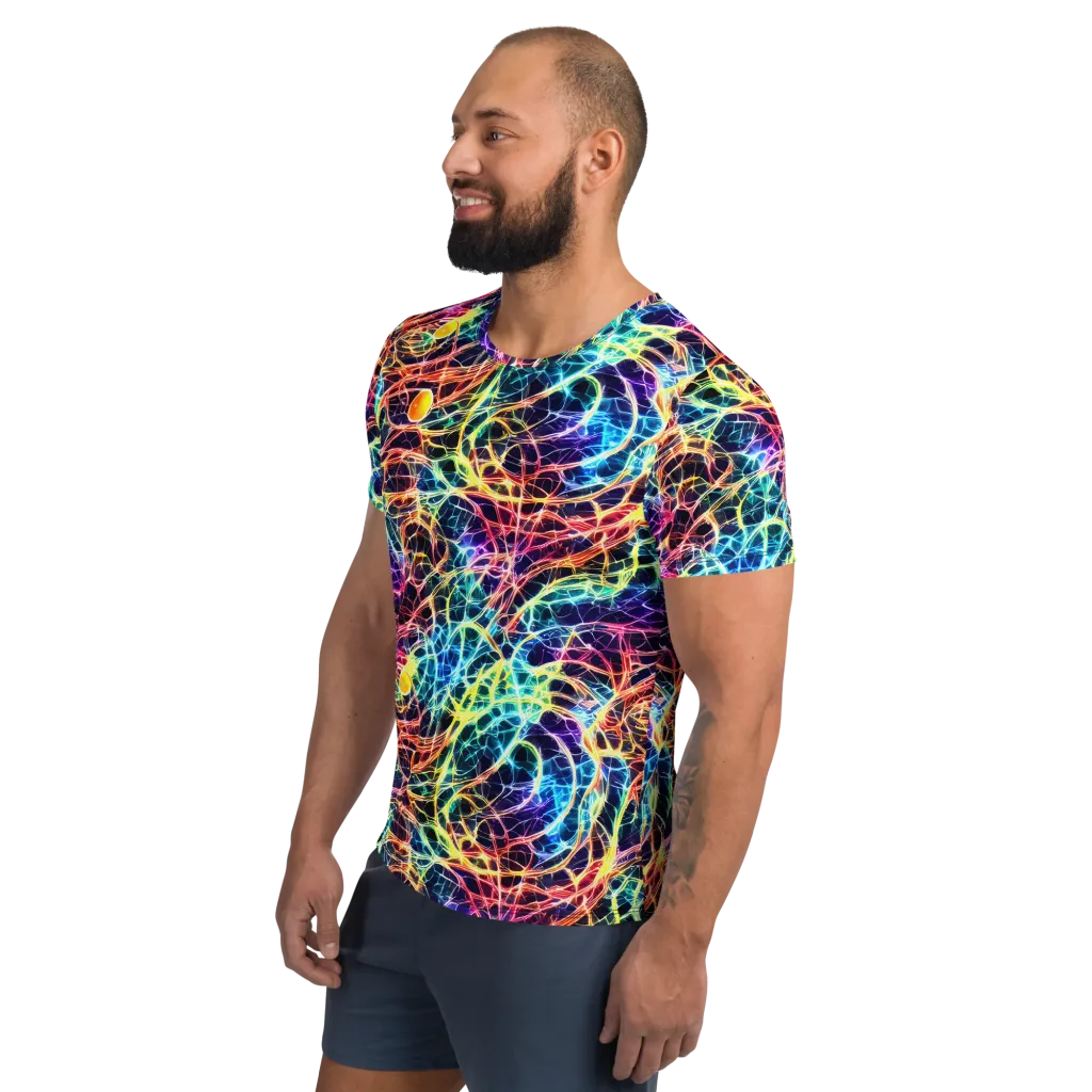 Prismatic Synapse on Men's Athletic T-Shirt — Left