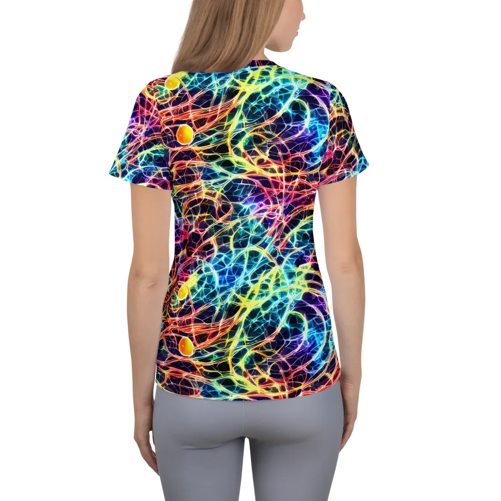 Prismatic Synapse on Women's Athletic T-Shirt — Back