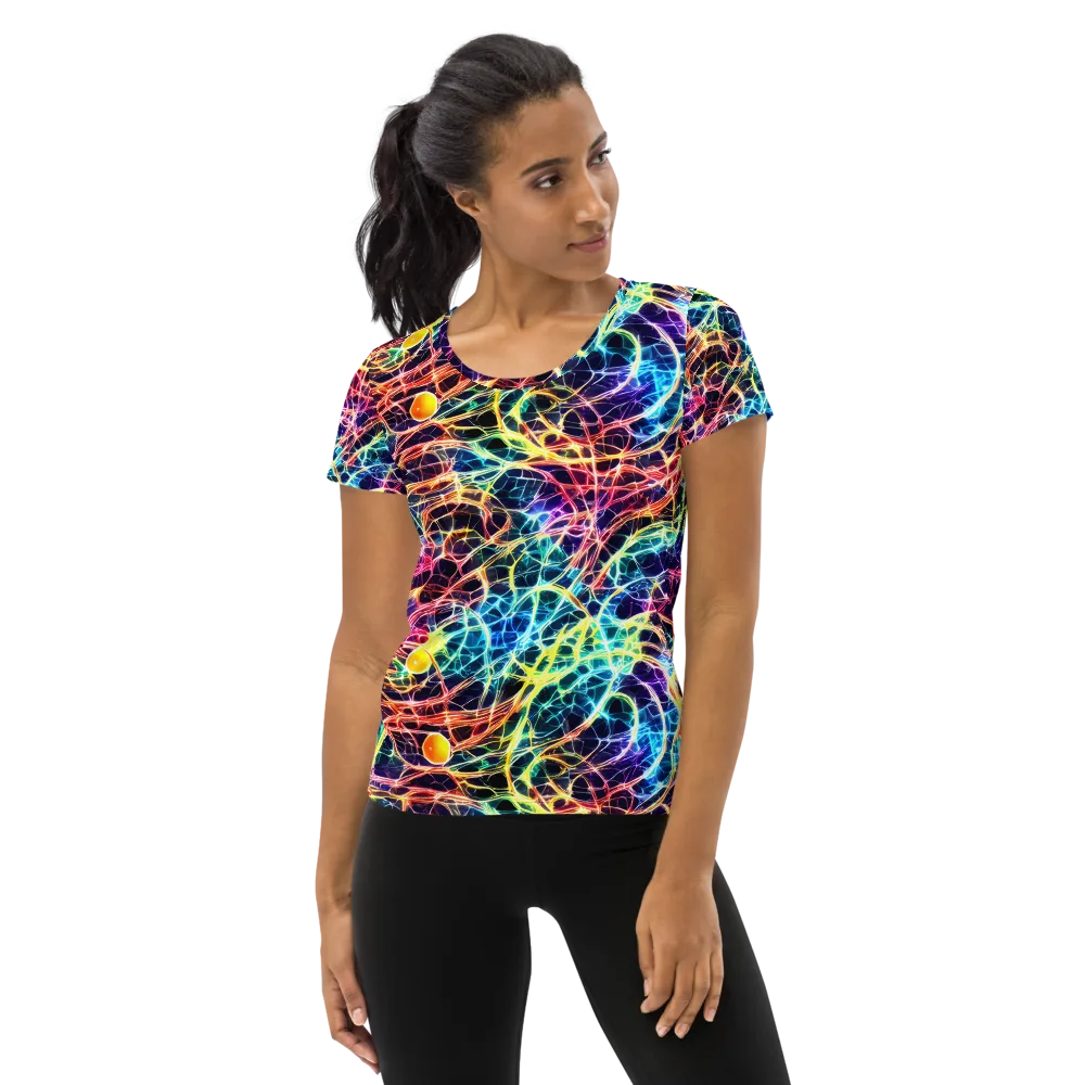 Prismatic Synapse on Women's Athletic T-Shirt — Front