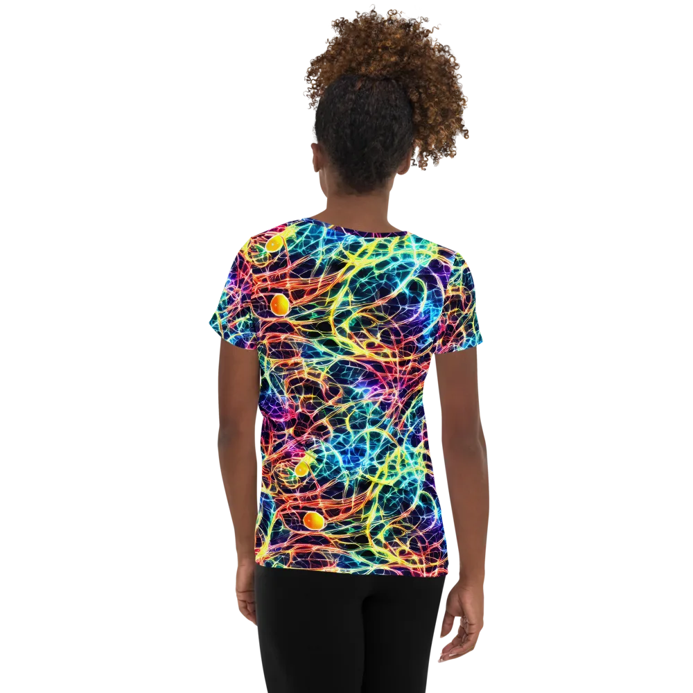 Prismatic Synapse on Women's Athletic T-Shirt — Back