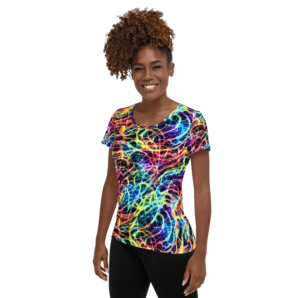 Prismatic Synapse on Women's Athletic T-Shirt — Left
