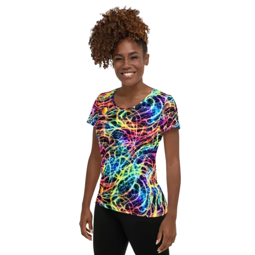 Prismatic Synapse on a Women's Athletic T-Shirt
