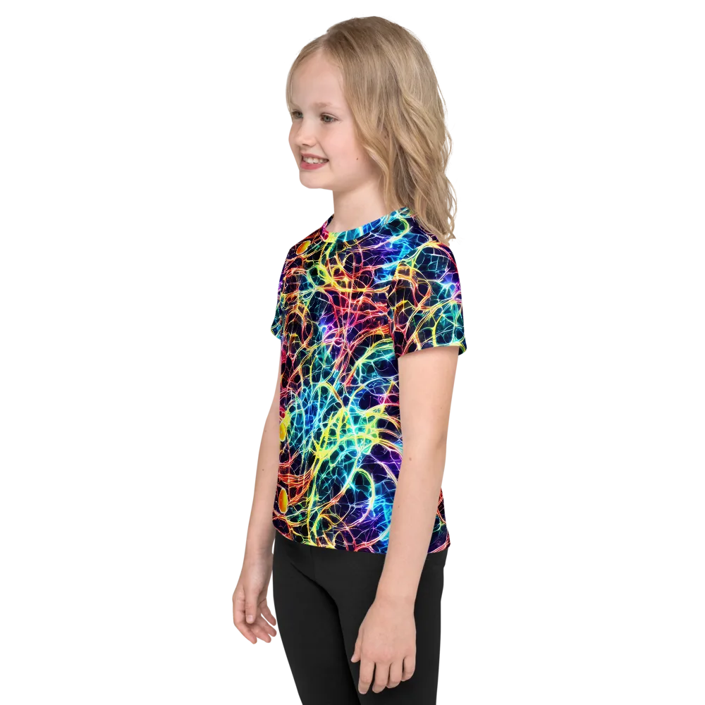 Prismatic Synapse on Kids Crew Neck T-Shirt — Left