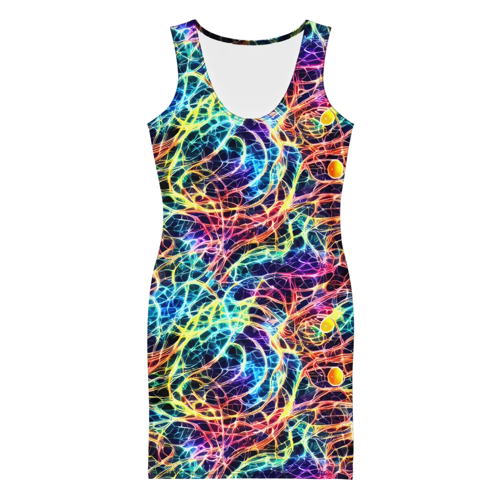 Prismatic Synapse on Bodycon Dress — Front