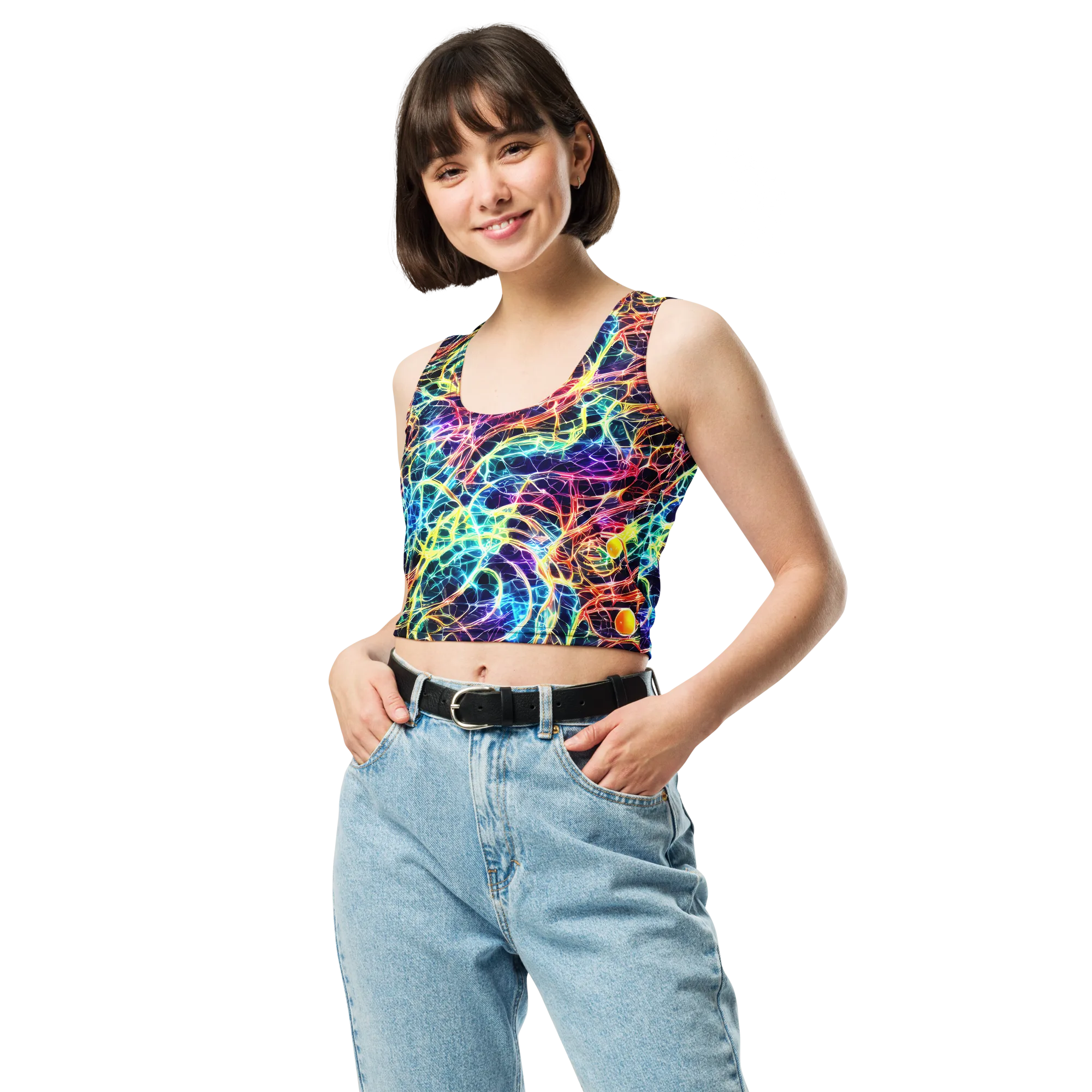 Prismatic Synapse on Crop Top — Front