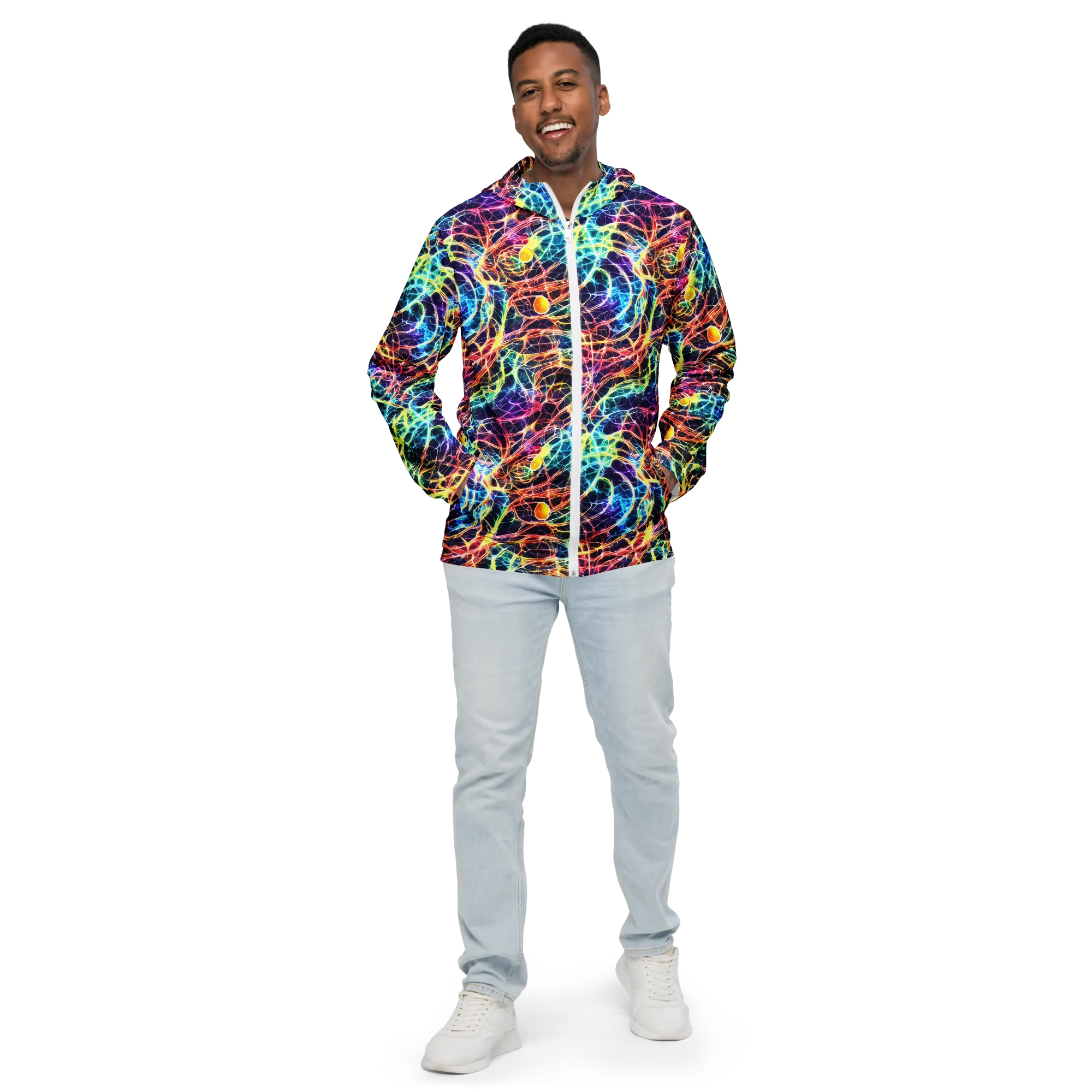 Prismatic Synapse on Men's Windbreaker — Front