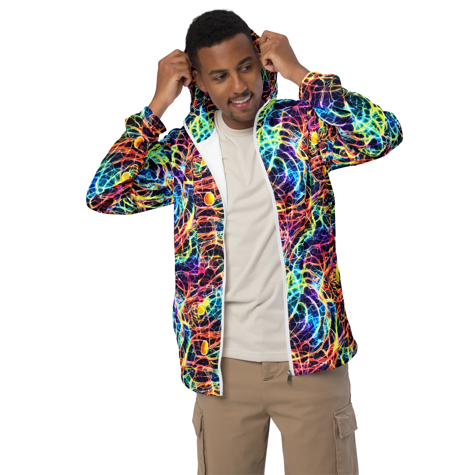 Prismatic Synapse on Men's Windbreaker — Front