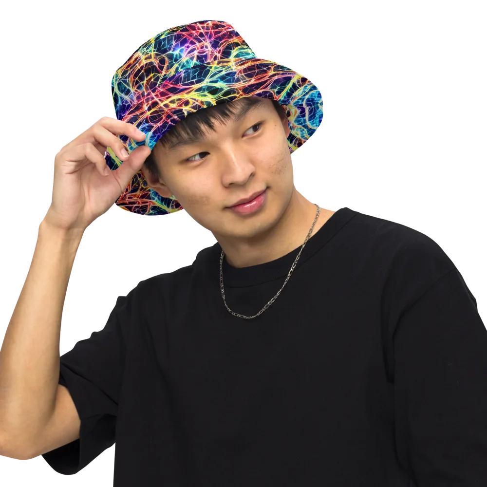 Prismatic Synapse on Reversible Bucket Hat — Front Inside