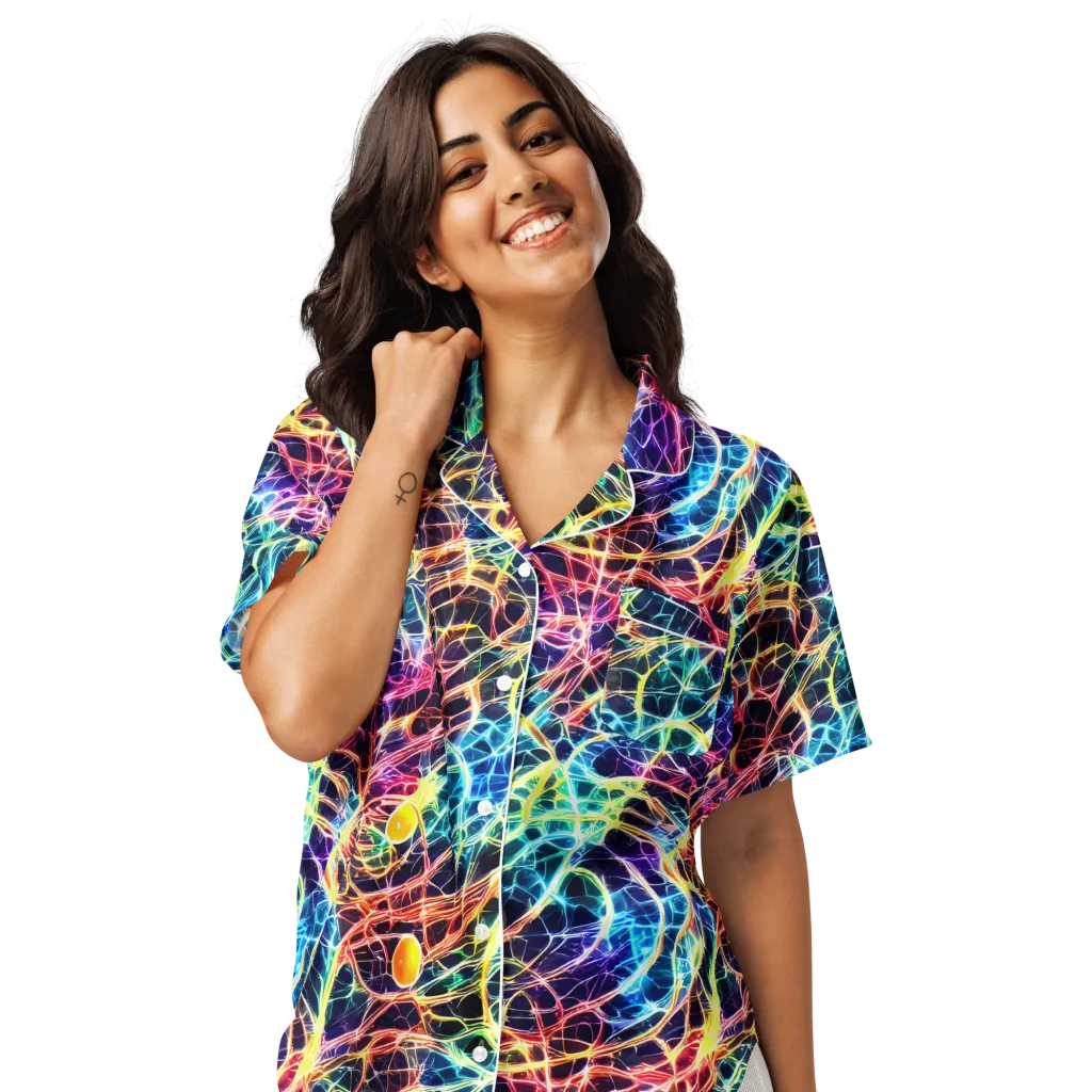 Prismatic Synapse on Women's Short Sleeve Pajama Top — Front