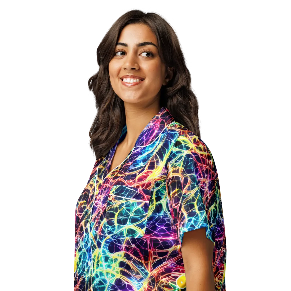 Prismatic Synapse on Women's Short Sleeve Pajama Top — Left Front