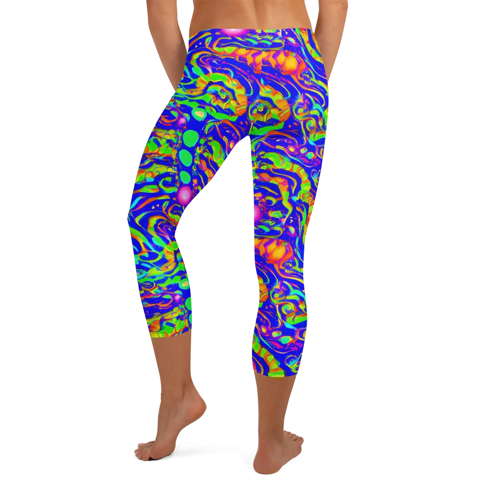 Fluoro Mirage on Capri Leggings — Back