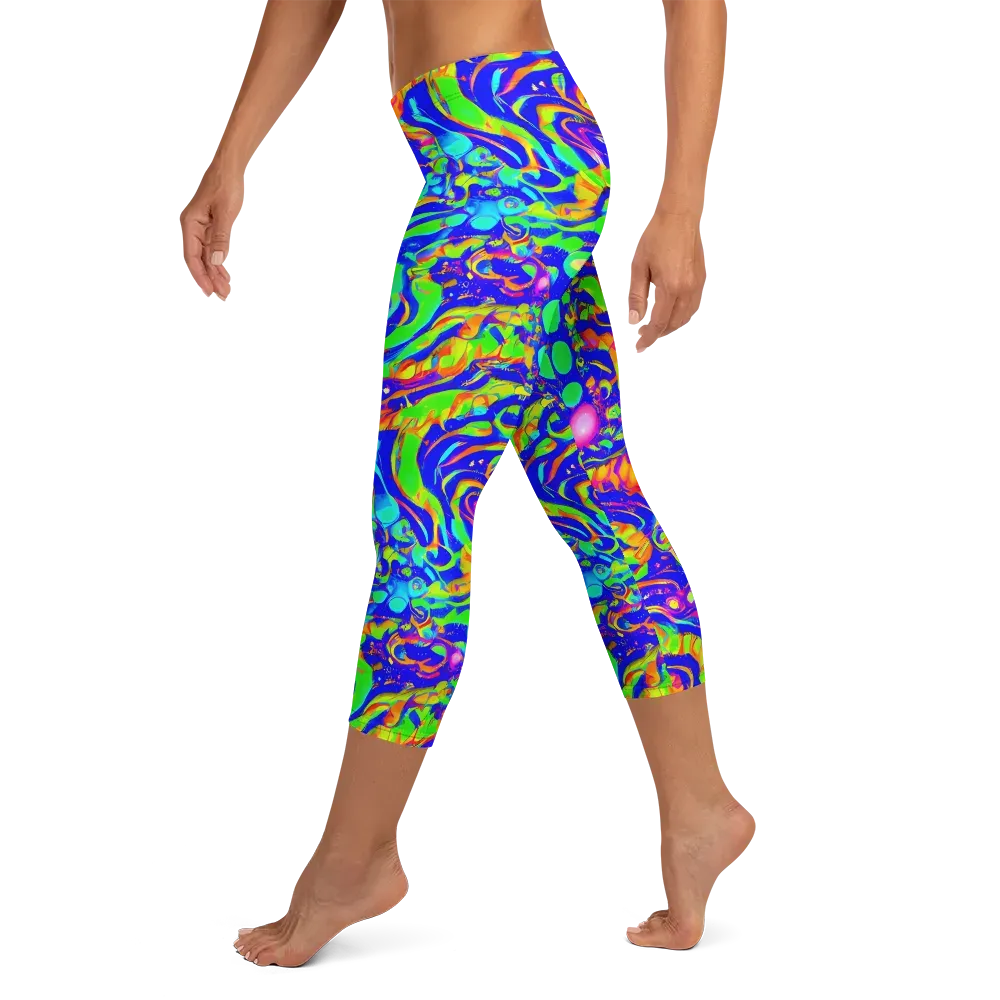 Fluoro Mirage on Capri Leggings — Left