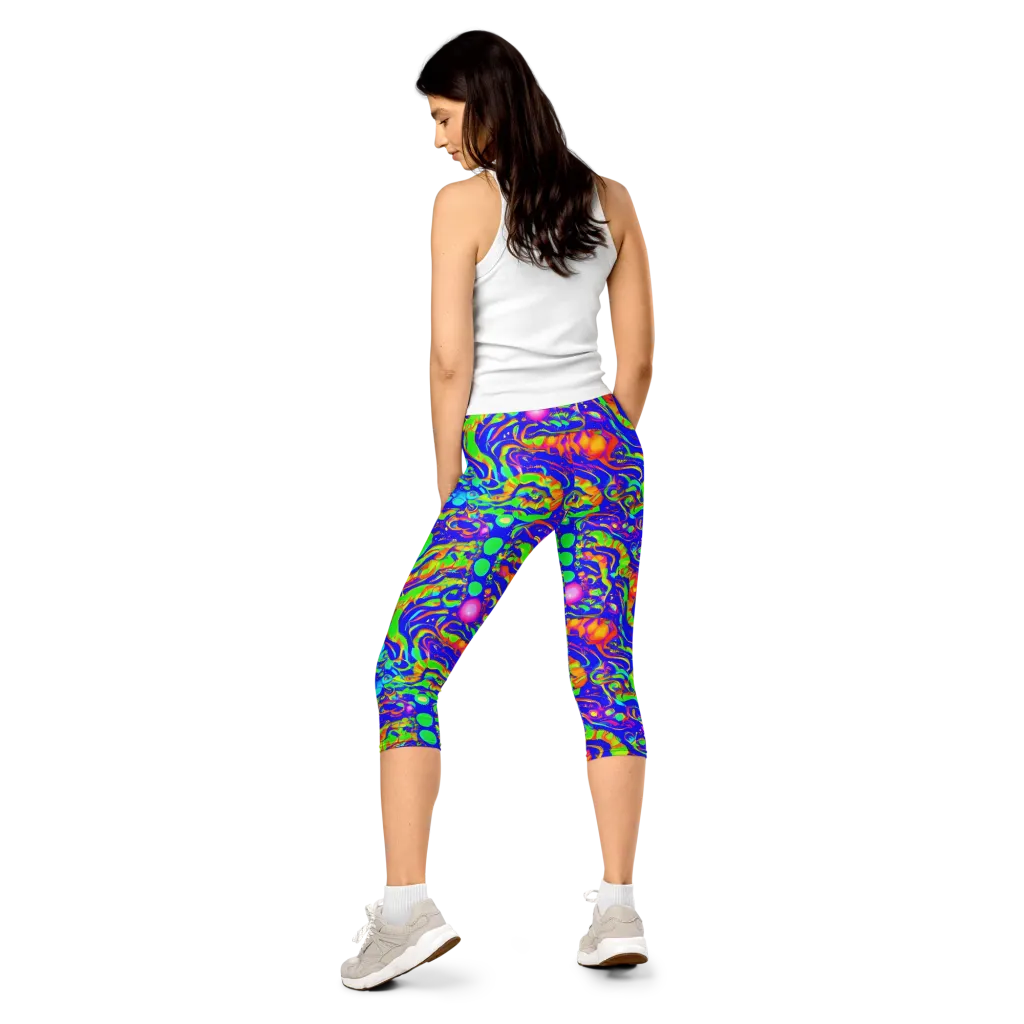 Fluoro Mirage on Capri Leggings — Back
