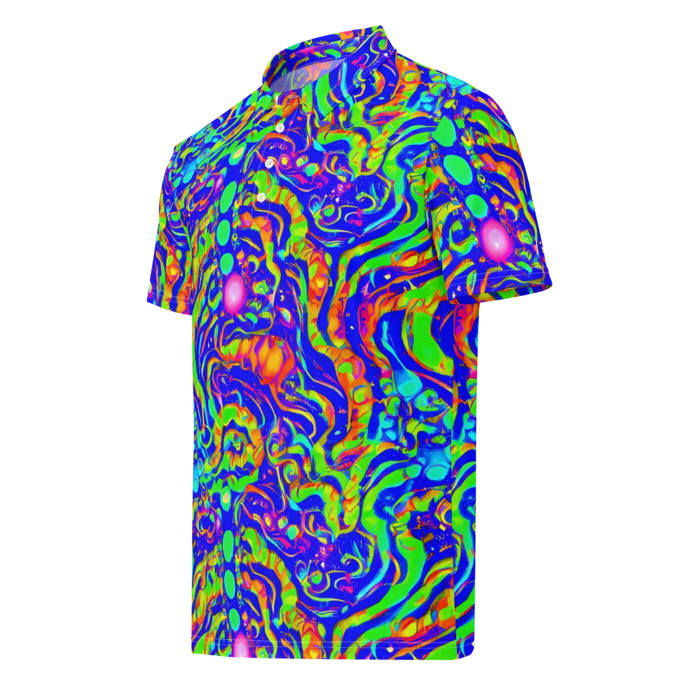Fluoro Mirage on Men's Slim Fit Polo Shirt — Left Front